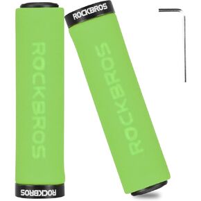 Rock BROS Bike Grips Foam Single Lock on Bicycle Handle Bar Soft Comfortable Non-Slip Bike Handle Grips for BMX Mountain MTB Beach Cruiser Scooter