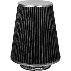 Mortar Aftermarket Auto Air Filter - Car Enthusiast Class Universal Cold Air Intake Gulps in More Air for More Engine Power & Passionate Induction Sound, 8-In-Long, Flange ID 3.5 In, Black