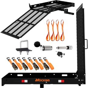 قبعة موكينز 500 رطل. حامل حامل بضائع قابل للطي مع منحدر |48 بوصة طول × 28.5 بوصة عرض × 4.5 بوصة ارتفاع رف كرسي متحرك للسيارة | حامل سكوتر متحرك من الصلب شديد التحمل مع منحدر | حامل كرسي متحرك لوصلة وصلة السيارة in Kuwait