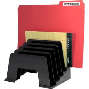 Kantek Cubicle Partition-Mounted 8-Compartment Incline Sorter, 7.5-Inch Wide x 15-Inch Deep x 15-Inch High, Black (S3755)