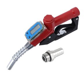 Fueling Nozzle, Digital Gasoline Nozzle Gun Fueling Nozzle Oil Transfer Pump with Flow Meter for Factories Gas Stations, Nozzle Holders
