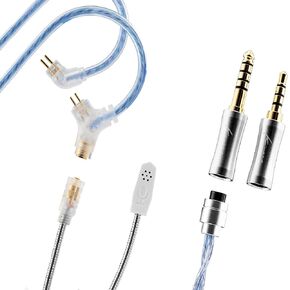 Kinera Gramr Modular High-Purity Silver-Plated OFC IEM Cable, Upgrade Earphone Cable with Detachable Boom Mic (Blue 0.78 2PIN) in Kuwait