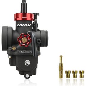 NIBBI PE24mm Carburator 125cc-150cc استبدال عالي الأداء مع نفاثات الكربوهيدرات، يناسب 140cc-150cc YAMAHA KAWASAKI SUZUKI Apollo SSR TTR TAOTAO ATV Dirt Bike Pit Bike GY6 دراجة نارية سكوتر الدراجة