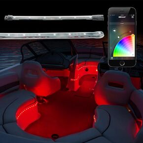 8pc 36" + 8pc 10" Strips Boat Marine Interior Accent Lighting XKchrome App Control Interior LED Accent Light Kit for Yacht Pontoon Mastercraft Malibu Supra Tracker Yamaha Supra Bayliner