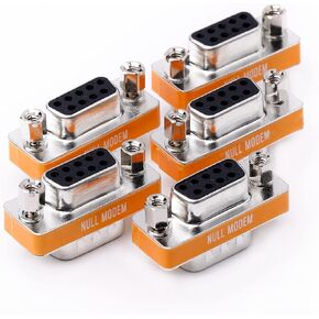 DB9 null modem adapter male to female slimline data transfer serial port adapter 5 Pack