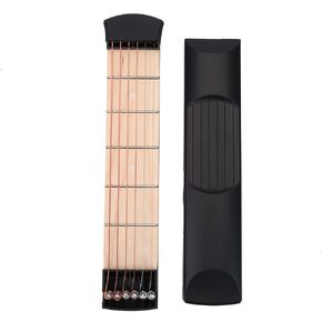 Pocket Guitar, 6 Fret Portable Left Hand Pocket Guitar Practice Tool Guitar Gadget Chord Trainer for Beginner Guitarist Practice Training