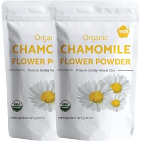 Iyasa Holistics Organic Chamomile Flower Powder, Food Grade for Baking, Cooking, Tea, Summer Drinks, DIY Skin and Hair Care Products, Natural Face Packs, Face Mask 16 oz, 453 gm