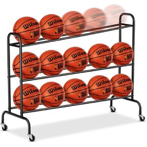 حامل حامل كرة السلة - EXTCCT معدات تدريب الكرة المائلة، عربة تخزين متدحرجة مع عجلات، الرياضات الخارجية، الكرة الطائرة، كرة القدم، منظم كرة السلة، ملحقات كرة السلة in Kuwait