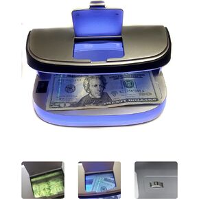 Counterfeit Bleached Bill Detector Long Lasting USB Rechargeable Battery 4 Mode Magnetic UV LED MG Watermark Magnifier 10X Fake Cheker Money Credit Card Bank Note Portable Business Store Detection NEW