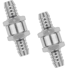5/8 Inch 16mm Non-Return One Way Aluminium Alloy Silver Fuel Line Check Valve Air Oil Petrol Diesel Water for Snowmobile Motorcycle Automotive Car Truck Tractor,2 Packs