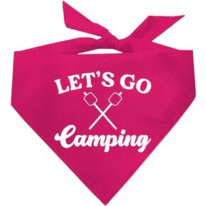 Let's Go Camping Summer Dog Bandana (Hot Pink, OS 788)