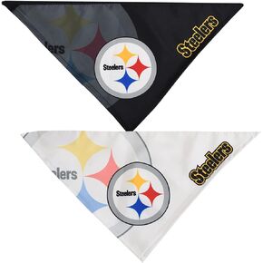 Littlearth Unisex-Adult NFL Pittsburgh Steelers Home and Away Pet Bandana Set, Team Color, Small