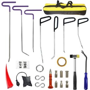 22 Pcs Car Dent Repair Rods, Hard Spring Steel Dent Rods, Dent Repair Tools, Professional Hail Dent Removal Tool for Minor Dents, Door Dings,Hail Damage,Linear Dent and Large Dent