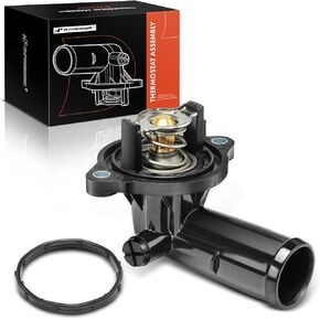 A-Premium Engine Coolant Thermostat Housing Assembly Compatible with Dodge, Jeep Vehicles - V6 3.6L - Durango 11-15, Grand Cherokee 11-15, Wrangler 12-17, Wrangler JK 2018 - Replace 5184651AH, 902-852