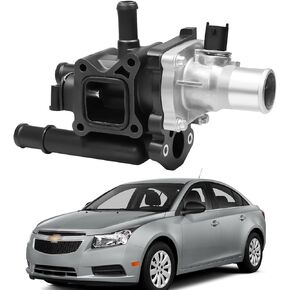 25192228 Engine Coolant Thermostat Housing Assembly With Sensor Gasket Fit for Chevrolet Cruze 1.8L 2011-2015, for Chevrolet Sonic 1.8L 2012-2015, Replace#2519-2228, 25199824, 902-033 -Black