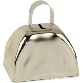 Silver Cow Bell - 3" x 3" (1 Count) - Premium Quality Metal & Multipurpose Use For Livestock, Farmhouse Decor & Events