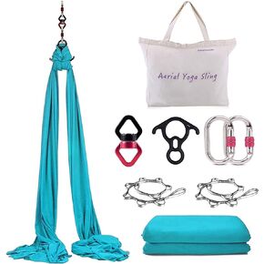 WWahuayuan 10M Premium Aerial Silks Equipment Yoga Pilates Swing Aerial Yoga Antigravity Hammock Trapeze for Acrobatic Dance,Air Yoga, Aerial Yoga Hammock