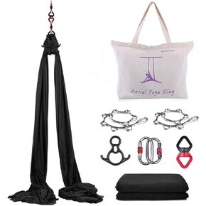 WWahuayuan 10M Premium Aerial Silks Equipment Yoga Pilates Swing Aerial Yoga Antigravity Hammock Trapeze for Acrobatic Dance,Air Yoga, Aerial Yoga Hammock