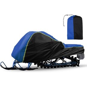 uxcell Snowmobile Cover Universal Waterproof Snowmobile Snowsled Cover for Polaris for Skidoo Fits snowmobiles 114"Lx51"Wx48"H, Black Blue L