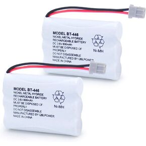 QBLPOWER BT446 BT-446 Cordless Phone Battery Rechargeable Compatible with Uniden BBTY0503001 BT-1004 BT-1005 GE-TL26402 BT-504 CPH-488B 3.6V 800mAh (2 Pack)