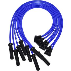 A-Team Performance - Silicone Spark Plug Wires Set BBF FE Big Block - Compatible with Ford Valve Cover 332 351C 351M 352 360 361 370 390 400 427 428 429 460 514 Blue 8.0mm