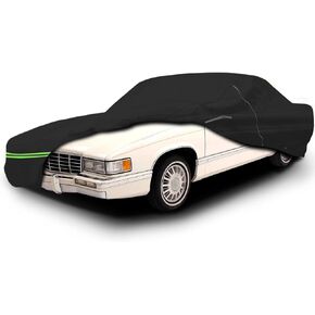 Waterproof Car Cover Replace for Cadillac DeVille 1989-2005 Sedan Coupe, 210T All Weather Car Covers with Zipper Door for Snow Rain Dust Hail Protection
