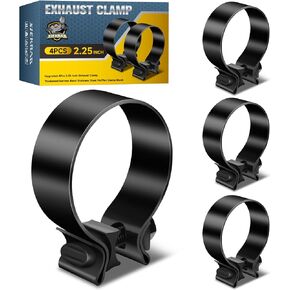 Upgraded 4Pcs 3.0 inch Exhaust Clamp - Thickened Narrow Band Stainless Steel Muffler Clamp Black