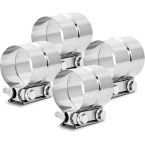2in Exhaust Clamps Band Clamp,2'' Lap Joint Exhaust Band Clamp,Heavy-duty Exhaust Clamps for Mufflers and Pipes, Stainless Steel Seal Clamp Sleeve for Exhaust Repair, 2PCS in Kuwait
