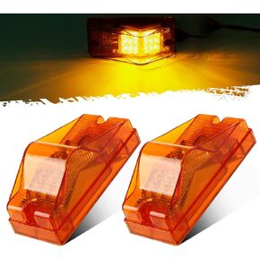 Partsam 2Pcs 6 Inch Amber 18LED Side Marker Clearance Lights with Reflector, Turn Signal Light, Runing Lights for Trailer Trucks RV Camper Motorhome, Waterproof, Surface Mount, 12V
