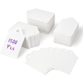 1500 Pieces Unstrung White Price Tags, Writable Marking Tags, Merchandise Jewelry Tags for Sale (1.75 x 1.1 Inch)
