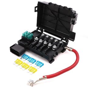 Battery Fuse Box Block Terminal 1J0937550 with 9pcs fuses compatible with 99-04 VW beetle Jetta Bora Golf MK4