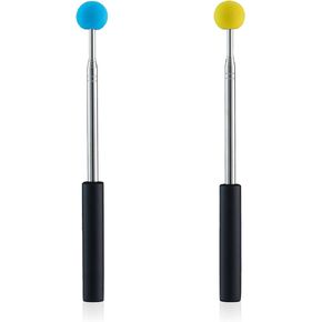 2pcs Telescopic Teacher Pointer for School Teaching,Conference Presentation, Retractable Pointer Stick with Soft Grip Handles (Yellow, Green)