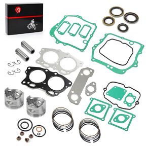 Piston & Ring Gasket Seal Rebuild Kit STD Compatible with EZGO Fuji Robin 295cc EH29C 4 Cycle Gas Golf Cart MCI Engine 1991-2008 OEM 26607-G01 26608-G01