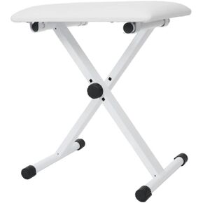 Ｌｏｎｇｅｙｅ Adjustable Piano Bench, Keyboard Bench Easy to Assemble, X-Style, White