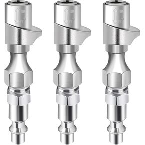 WNCGC Locking Air Chuck Pack of 3, 1/4 FNPT Open Flow Lock on Air Chuck, Tire Air Chuck for Tire Inflator Gauge and Air Compressor Accessories