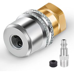 Lock On Air Chuck, 1/4'' FNPT Heavy Duty Closed Flow Tire Chuck for Tire Inflator Air Compressor Air Accessory Kit, Straight Locking Air Chuck Standard Bore Valves Quick Connect