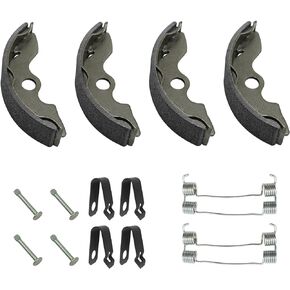 Front Brake Shoes Springs Pins Left & Right for Honda TRX200 TRX250 FourTrax Recon 200 250, OEM# 06450-HC4-900 45175-VM0-003