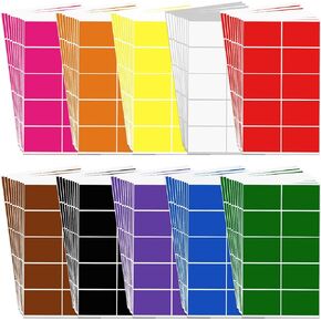 500 Pieces Rectangular Colored Labels Stickers 3 x 2 Inch, Large Color Coding Labels in 10 Assorted Colored Name Tags Moving