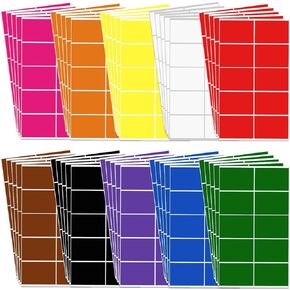 500 Pieces Rectangular Colored Labels Stickers 3 x 2 Inch, Large Color Coding Labels in 10 Assorted Colored Name Tags Moving