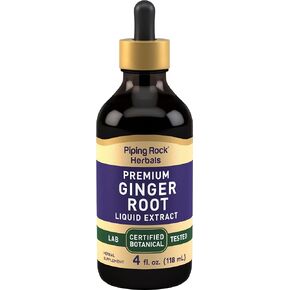 Piping Rock Ginger Root Liquid Extract | 4 fl oz | Premium Tincture Drops | Certified Botanical Supplement | Non-GMO, Gluten Free