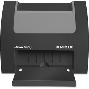 Ambir nScan 690gt ماسح ضوئي للبطاقات العمودية عالي السرعة لأجهزة الكمبيوتر التي تعمل بنظام Windows