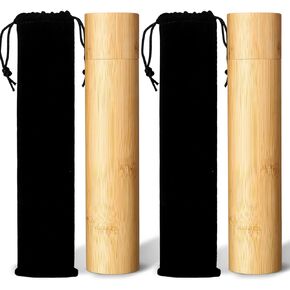 4 Pieces Bamboo Scattering Cremation Ash Scattering Urns for Human Adult Small Urns Tube Keepsake Urn and Black Velvet Bag Scattering Urns Human Ashes Caskets for Humans Male Women PET Dog Cat Ashes