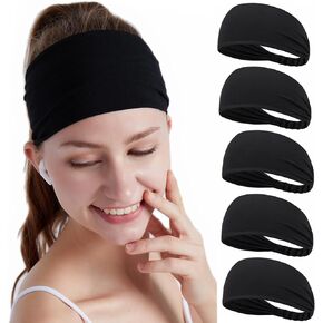Workout Headbands for Women Sweatband Elastic Sweat Bands Elastic Headbands for Sports Running Yoga Fitness Gym Dance Athletic fits All Men and Women