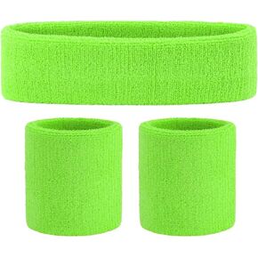 Neon Pink Sweatbands Headband Wristband Set, Sweatbands for Women, Workout Accessories for Women 80s Hot Pink 80s Sweatbands Set One Size