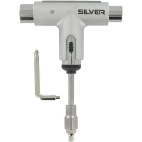 Silver Ratchet Skateboard Tool - Metallic Silver