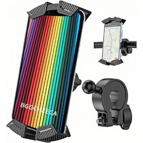 TE-TE 【1pack】 Bike Phone Holder, Motorcycle Phone Mount, Handlebar Clamp, Bicycle Scooter Clip, Compatible with iPhone 15 Pro Max/Plus, 14 Pro Max, S10 and More 4.5" to 6.8" Smartphones
