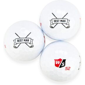 Wilson Sleeve of 3 Personalized Golf Balls for Men, Groomsmen Gift, Father of The Bride Gifts, Custom Design for Groomsmen, Officiant, Ushers, Best Man Golf Balls in Kuwait
