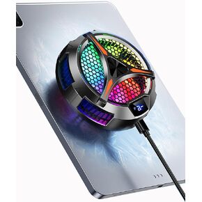 iPad Cooler,Magnetic Tablet Cooler for ipad/Surface pro/Samsung Tab/Steam Deck,Ipad Cooling Fan with Temperature Monitor LED Gaming Light for Mobile Gaming,Tiktok Live Streaming