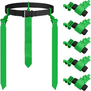 Junkin 6 Players Flag Football Belts and Flags Set Adjustable Football Belt with 3 Flags Per Belt for Kids Teens Adults