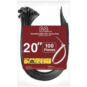 Black Zip Ties 1000 Pack 12 Inch Long Cable Ties Heavy Duty, 70lbs Tensile Strenth Plastic Ties Industrial Wire Ties Wraps Cable Zipties Black Tie Straps for Gardening,Home,Office